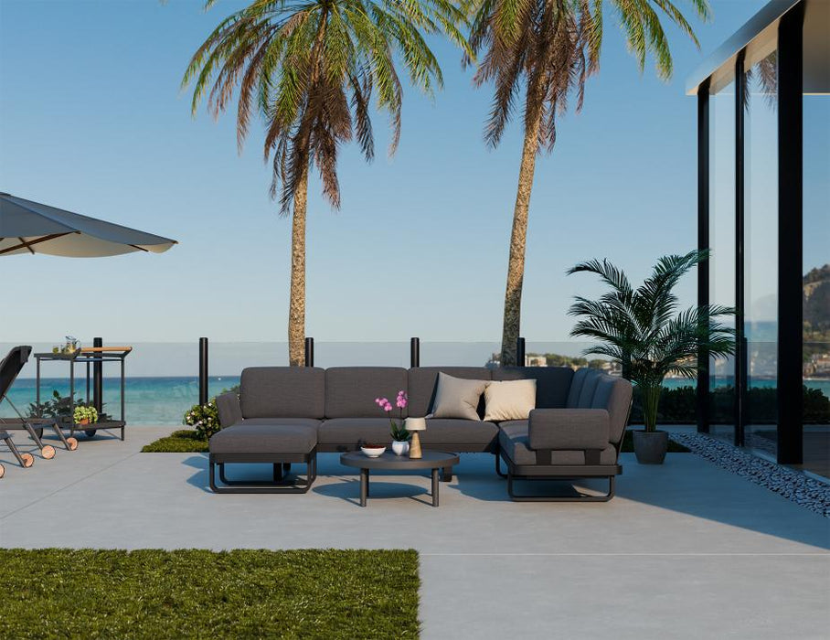 Delmar Config F - Outdoor - Charcoal - Granite Grey Cushions