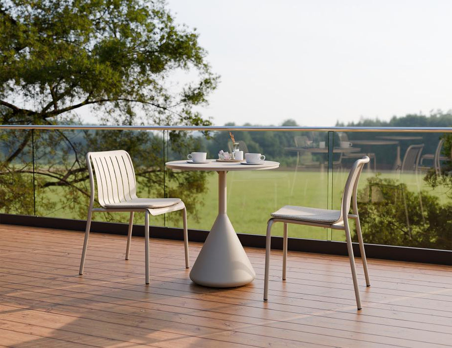 Kora Cafe Table 71cm Dia - Outdoor - Latte - Dune Ceramic Top