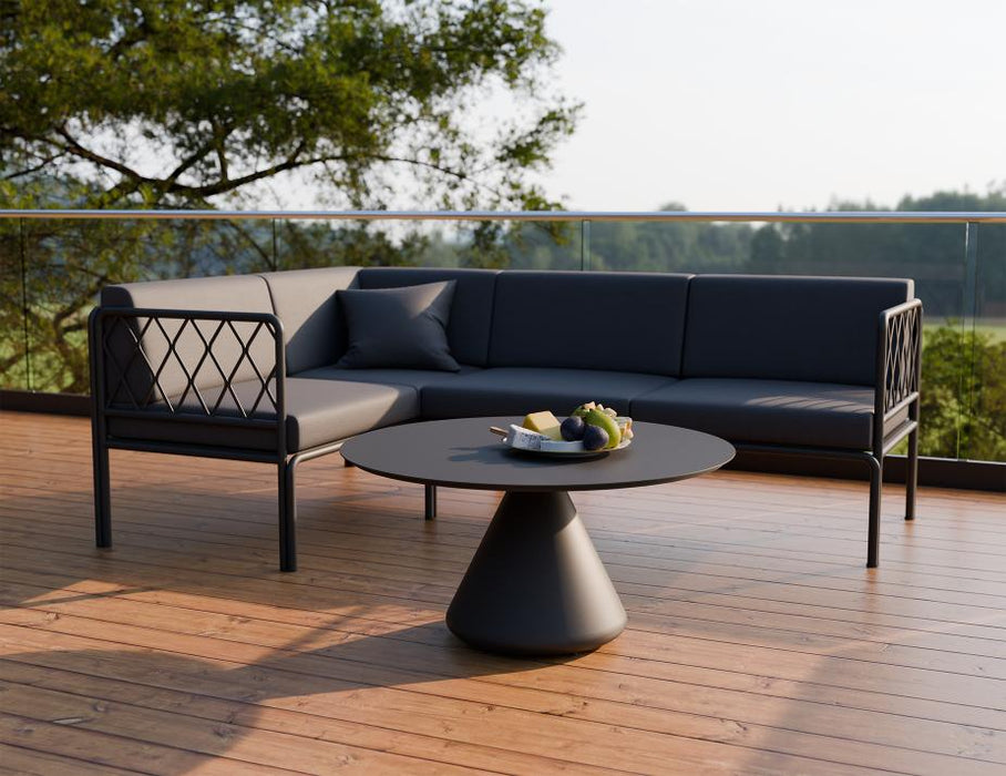Kora Coffee Table 90cm Dia - Outdoor - Charcoal