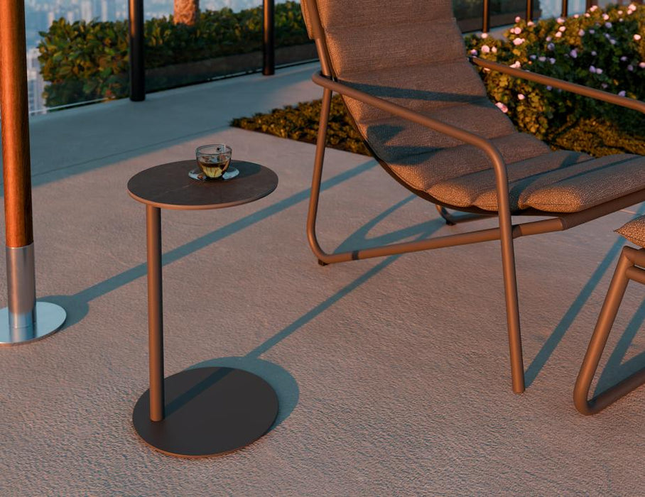 Lira Side Table - Outdoor - Charcoal - Basalt Ceramic