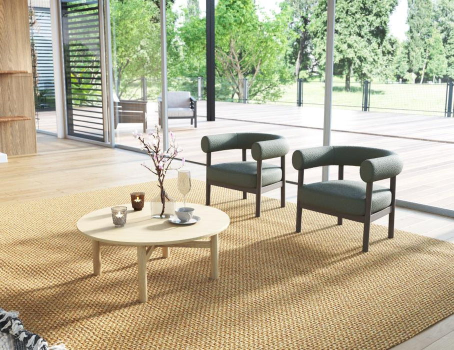 Marlowe Occasional Chair - Smoked Oak Legs - Hunter Green Fabric