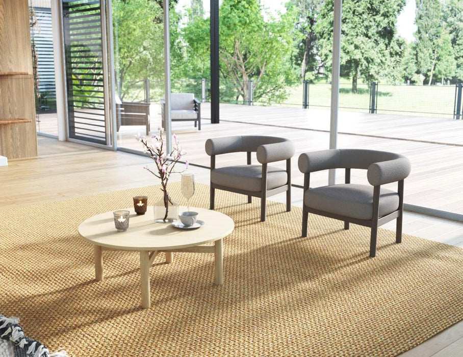 Marlowe Occasional Chair - Smoked Oak Legs - Oyster Grey Fabric