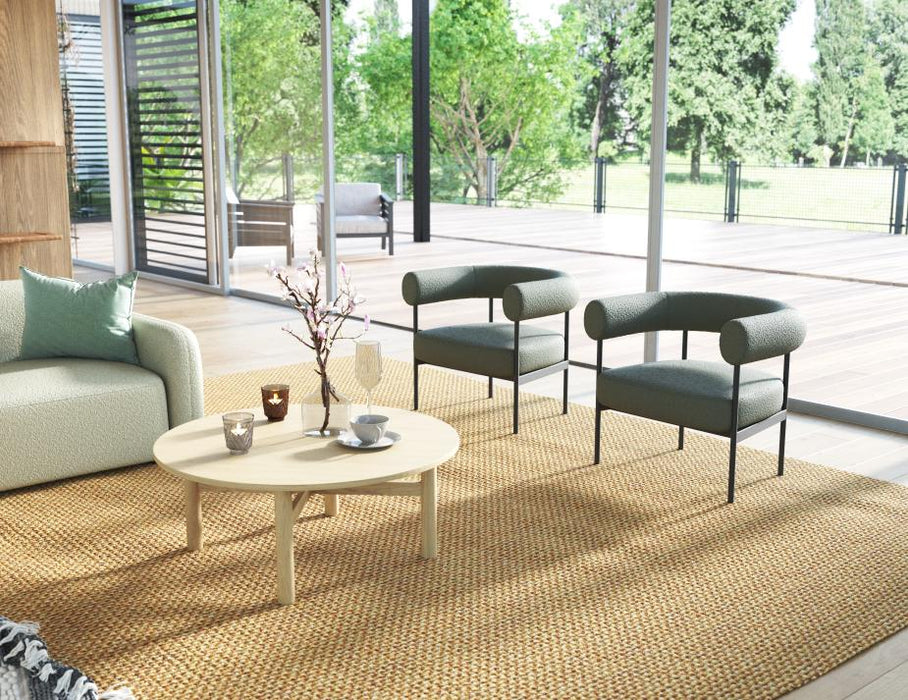 Marlowe Occasional Chair - Black Legs - Hunter Green Fabric