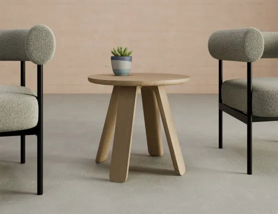 Mateo Side Table - Round - Natural Ash - 50cm
