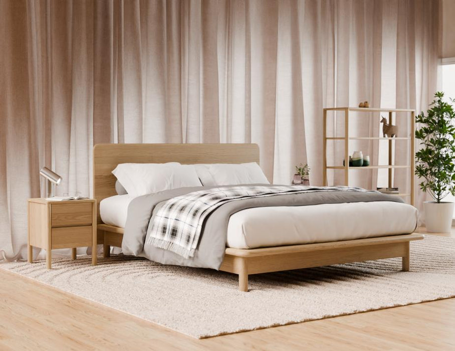Nordica Bed Frame - Solid Oak - Queen