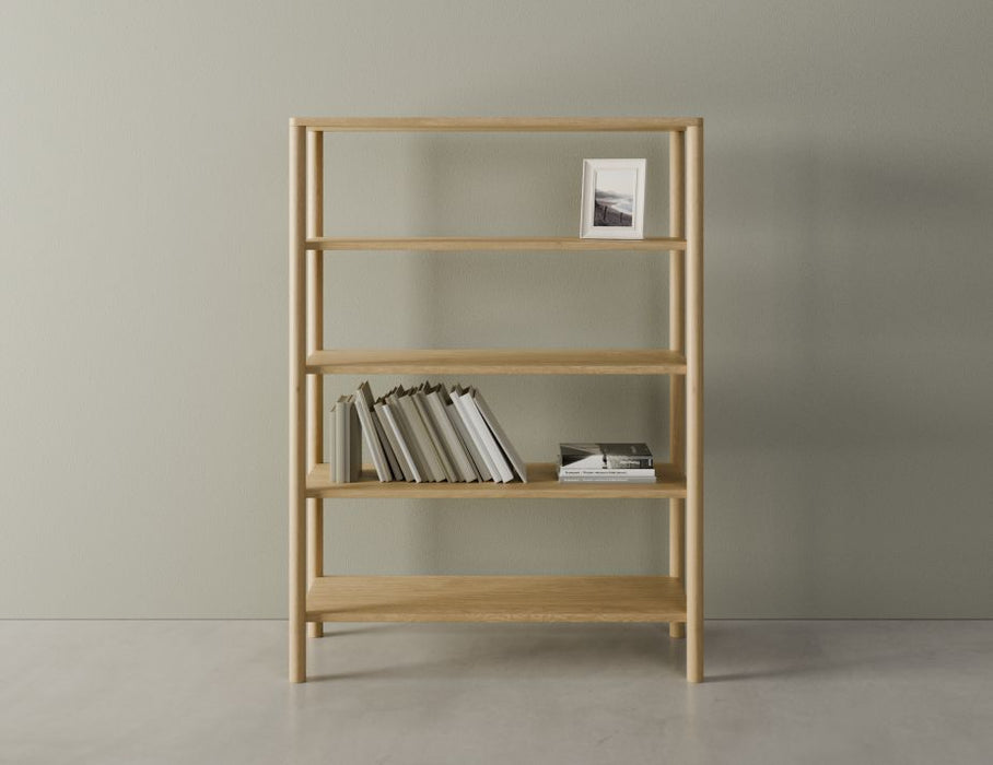 Nordica Large Bookshelf - 4 Tier - Solid Oak