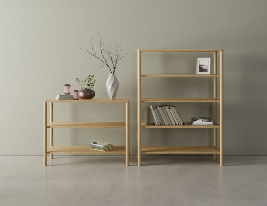 Nordica Large Bookshelf - 4 Tier - Solid Oak