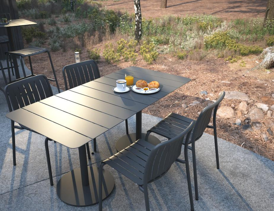 Roku Rectangle Cafe Table - Outdoor - Charcoal
