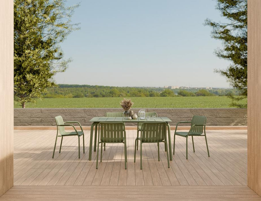 Roku Armchair - Outdoor - Eucalyptus Green - Chair with Granite Grey Cushion