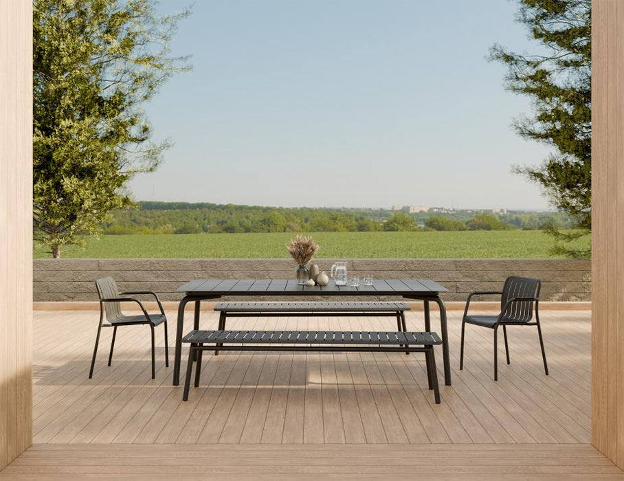 Roku Outdoor 8-Seater Dining Set - Matte Charcoal