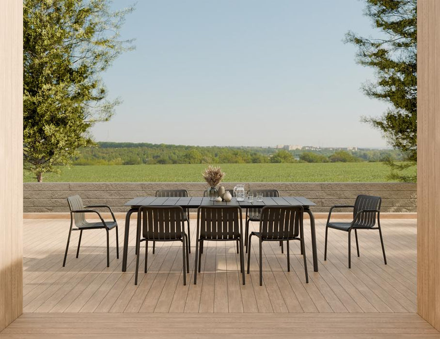 Roku Outdoor 8-Seater Dining Set - Matte Charcoal
