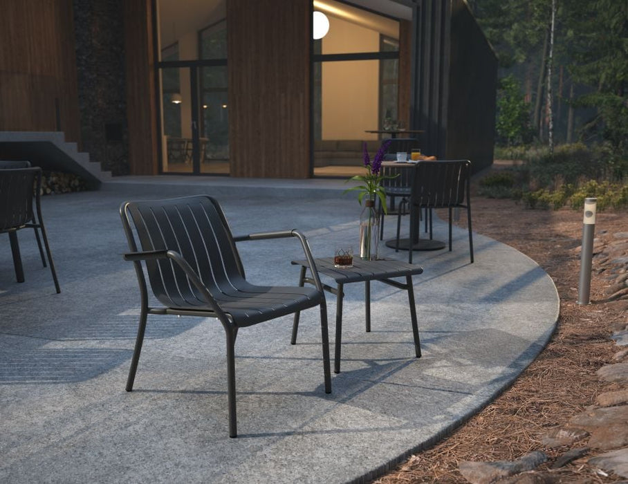 Roku Lounge Chair - Outdoor - Charcoal - Chair with Granite Grey Cushion