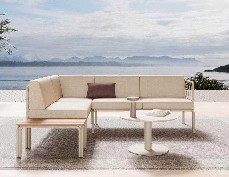 Seville Config H Corner Sofa - Latte - Outdoor - Husk Cushions