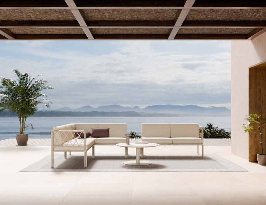 Seville Config I Corner Sofa - Latte - Outdoor - Husk Cushions