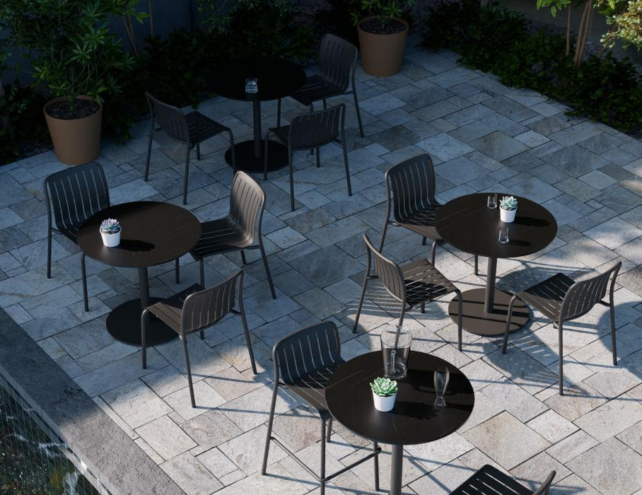 Roku Solara Compact Laminate Cafe Table - Outdoor - Charcoal - 75x75 Top