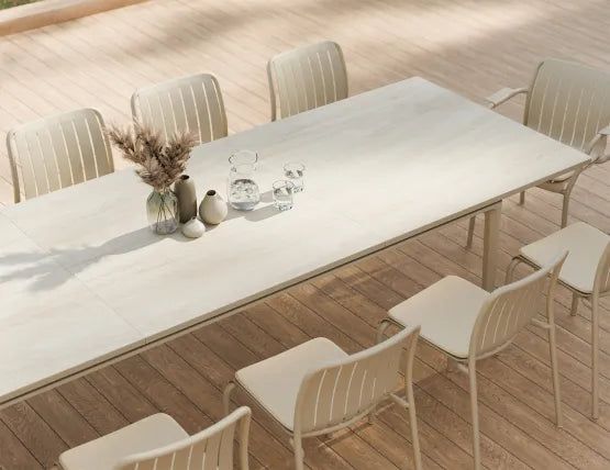 Arken Table - Outdoor - Extendable - Latte - Dune Ceramic Top, 320cm W