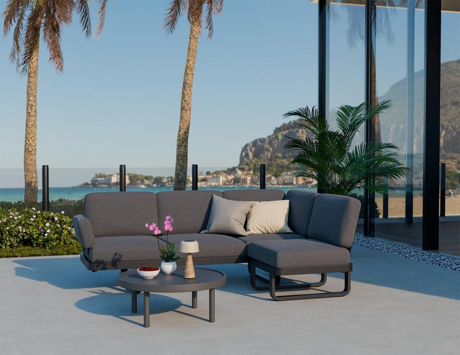 Delmar Config C - Outdoor - Charcoal - Granite Grey Cushions