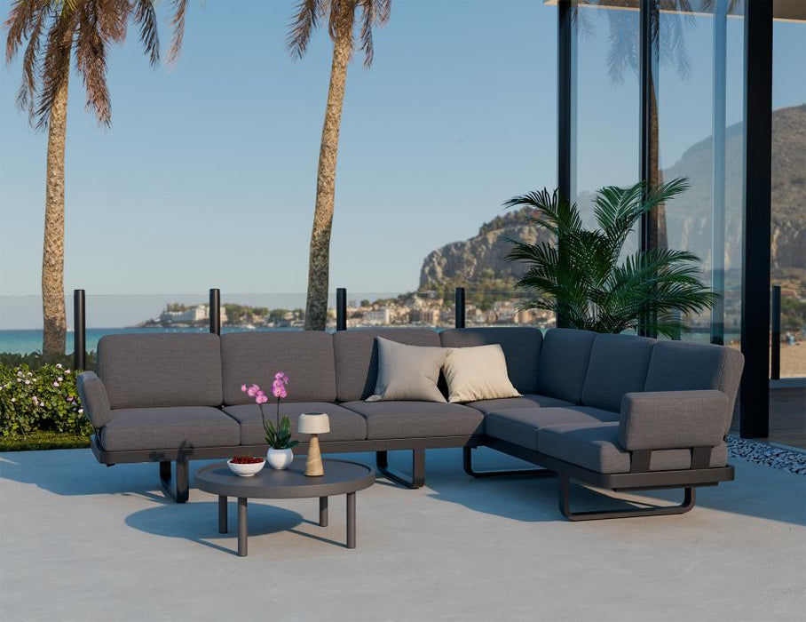 Delmar Config E - Outdoor - Charcoal - Granite Grey Cushions