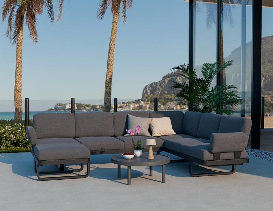 Delmar Config F - Outdoor - Charcoal - Granite Grey Cushions