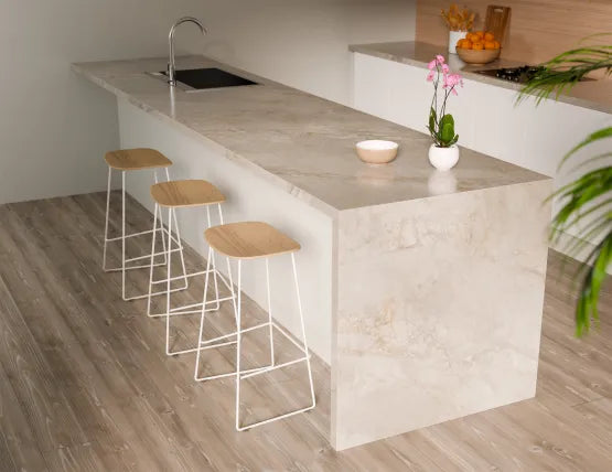 Elva Stool - Natural Seat - White Frame - 76cm (commercial Bench Height), Wood