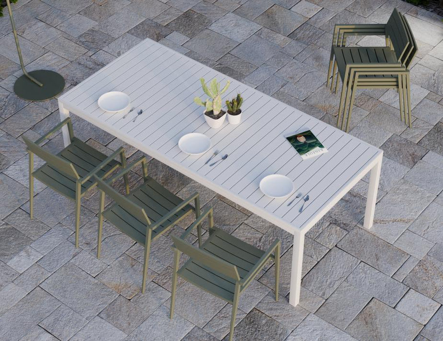 Halki Chair - Outdoor - Green - Chair with Light Grey Cushion