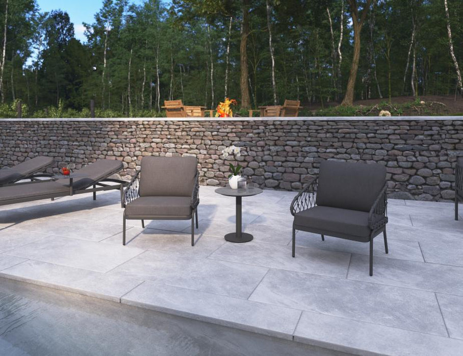 Kara Lounge Chair - Outdoor - Single - Charcoal - Granite Grey Cushions, Fabric, Metal