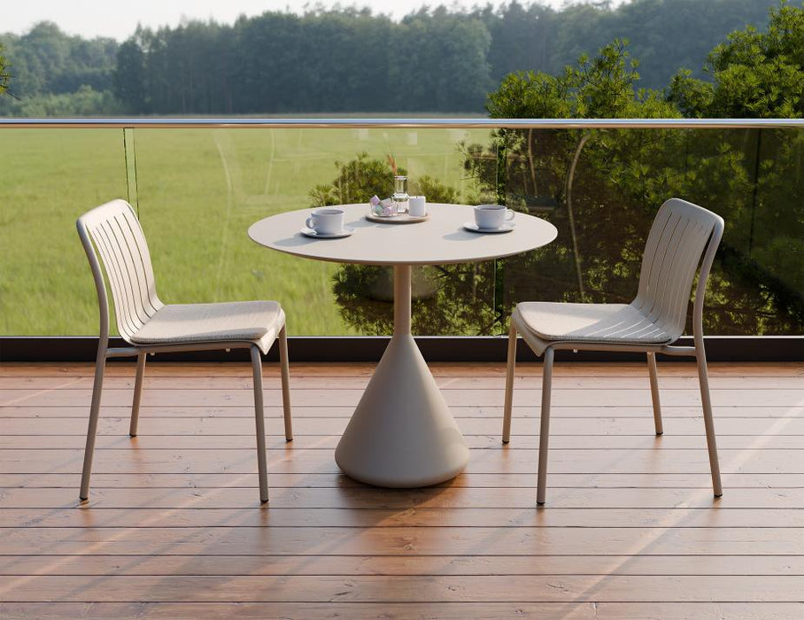 Kora Cafe Table 90cm Dia - Outdoor - Latte