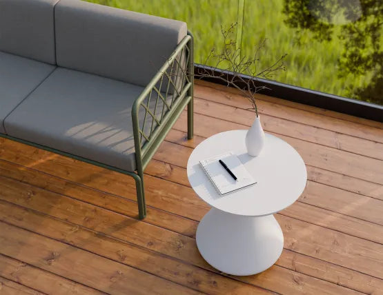 Kora Side Table - Outdoor - White, Aluminium, 50cm W