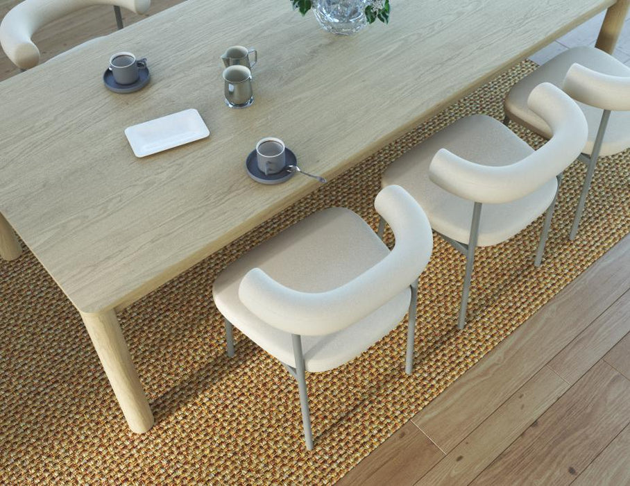 Marlowe Dining Chair - Grey Legs - Fawn Beige Fabric