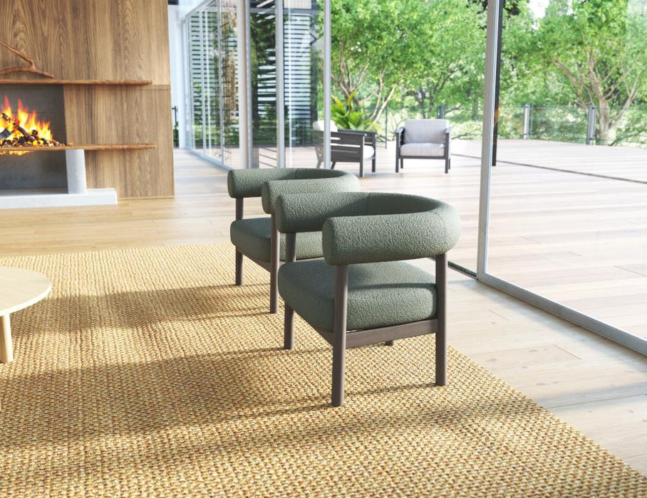 Marlowe Occasional Chair - Smoked Oak Legs - Hunter Green Fabric