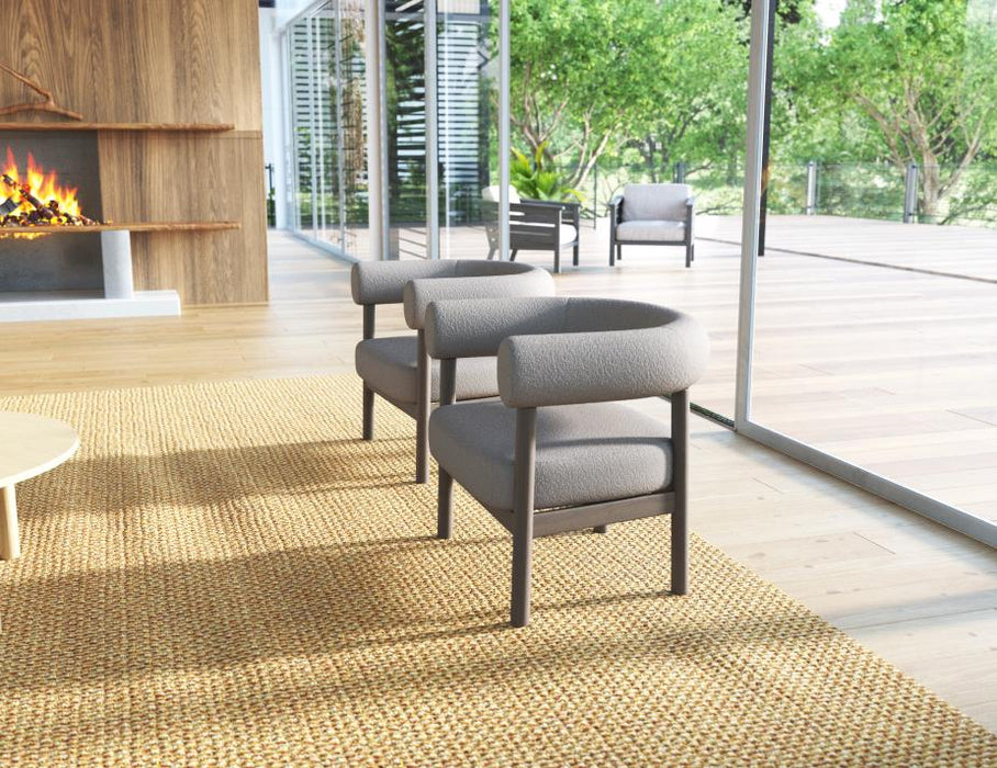 Marlowe Occasional Chair - Smoked Oak Legs - Oyster Grey Fabric