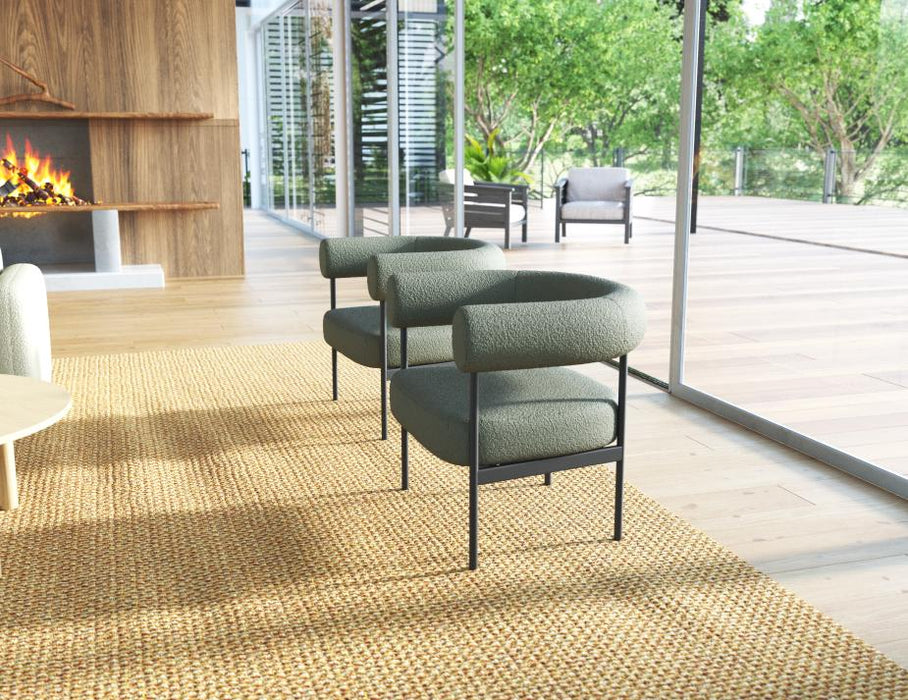 Marlowe Occasional Chair - Black Legs - Hunter Green Fabric