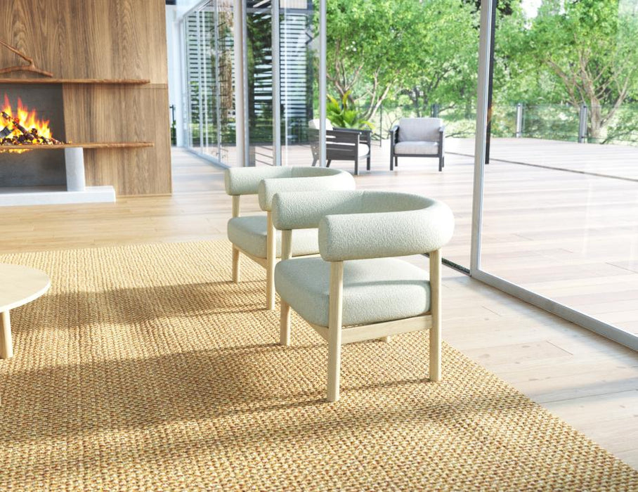 Marlowe Occasional Chair - Natural Oak Legs - Ivory Cream Fabric