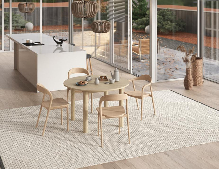 Nordica Round Dining Table - Solid Oak - 120cm