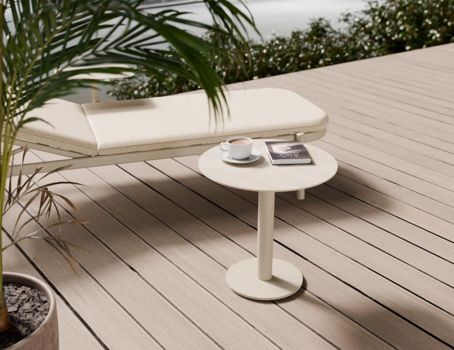 Loma Side Table Latte - Outdoor - Dune Ceramic Top