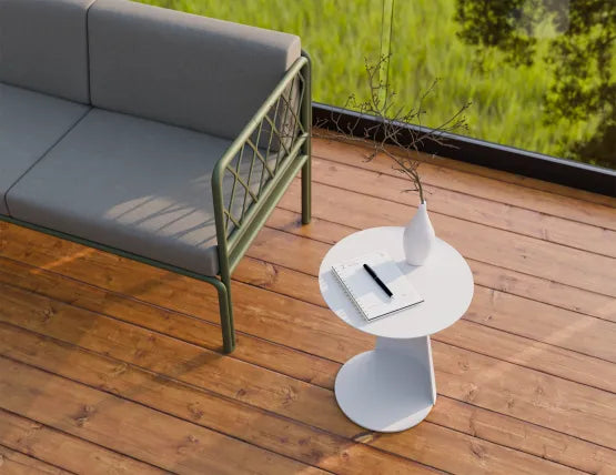 Roam Side Table - Outdoor - White, Aluminium, 40.5cm W