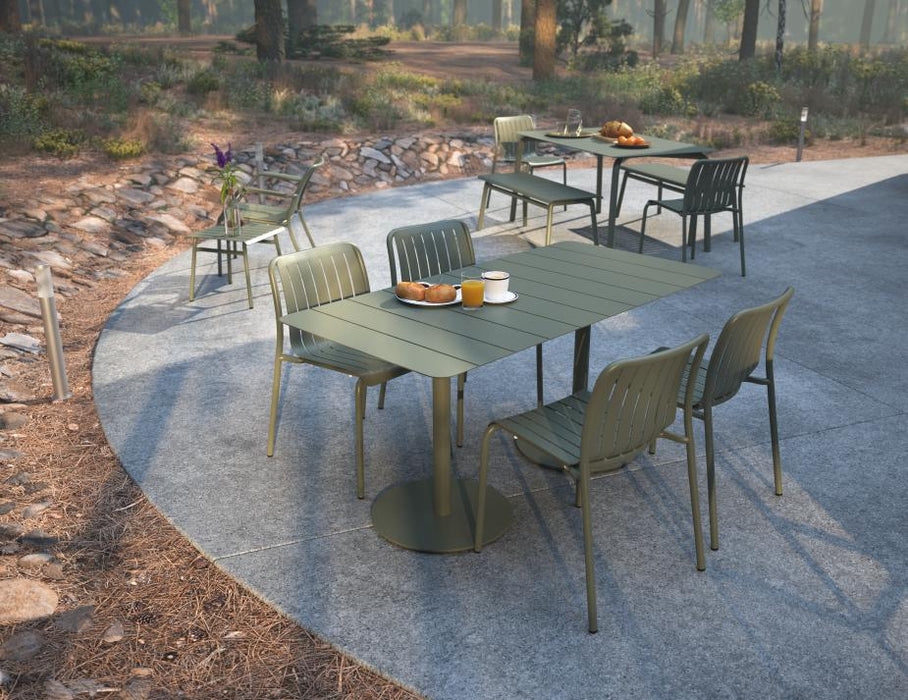 Roku Rectangle Cafe Table - Outdoor - Eucalyptus Green