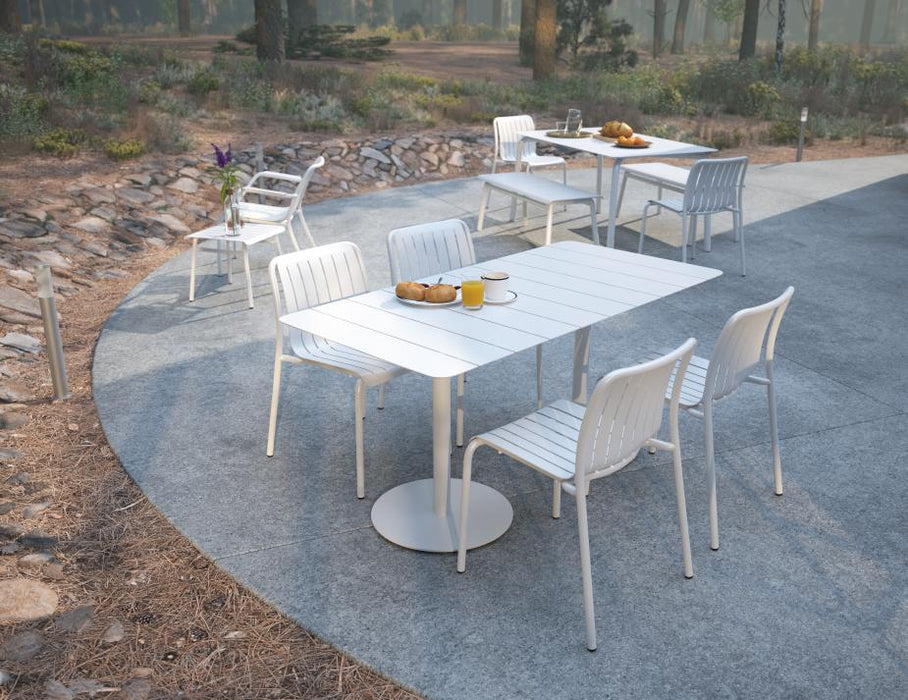 Roku Rectangle Cafe Table - Outdoor - White