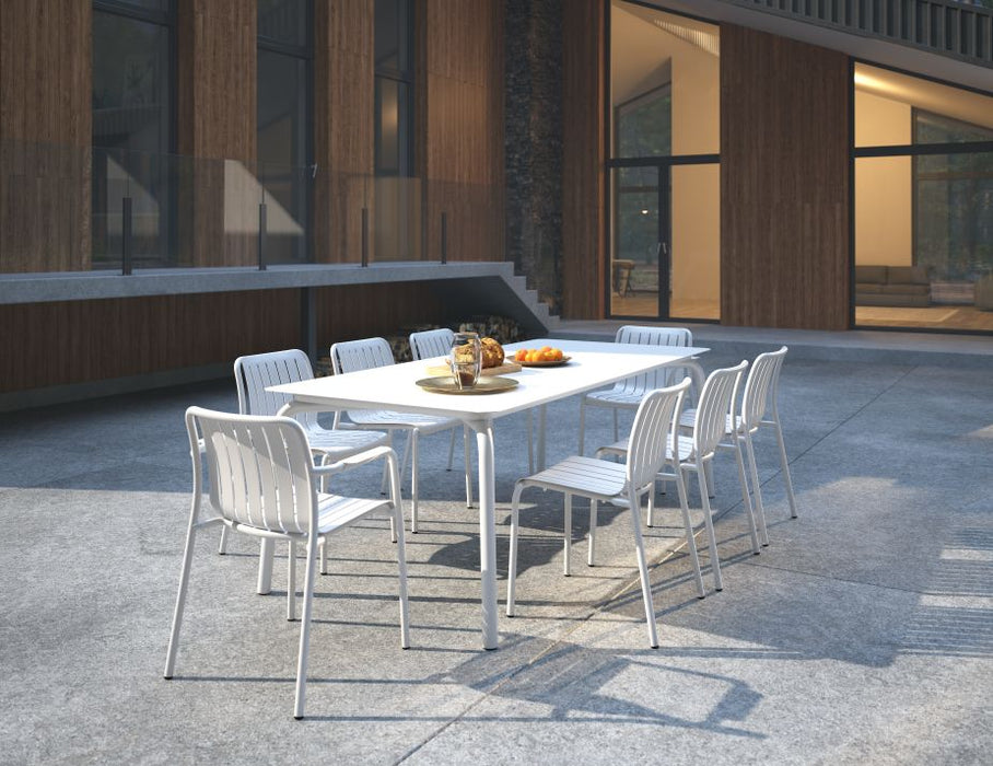 Roku Outdoor Dining Set - Matte White