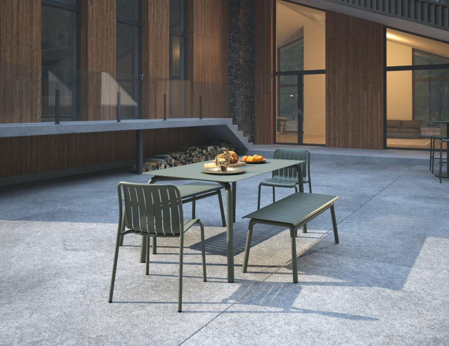 Roku Bench 120cm - Outdoor - Eucalyptus Green - Bench with Granite Grey Cushion