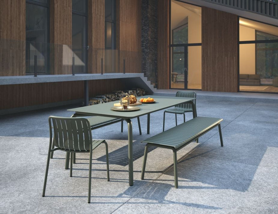Roku Bench 190cm - Outdoor - Eucalyptus Green - Bench with Granite Grey Cushion