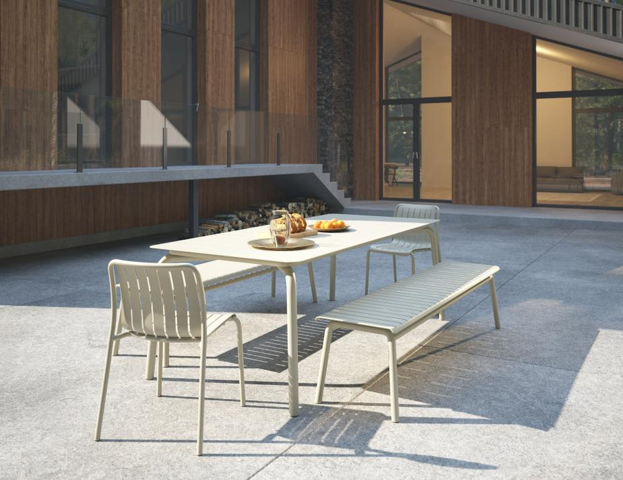 Roku Bench 190cm - Outdoor - Latte - Bench with Granite Grey Cushion