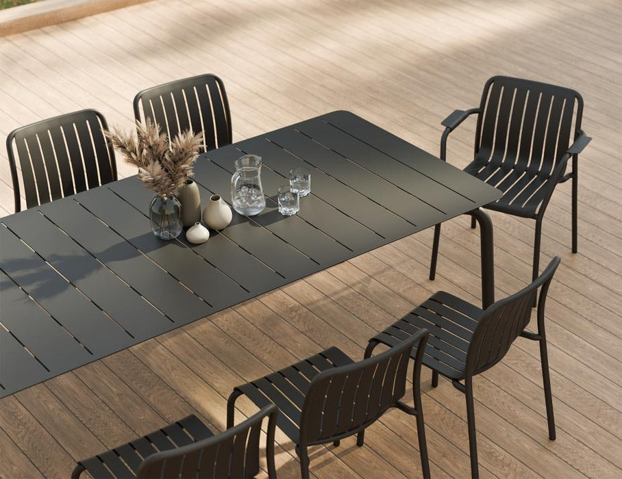 Roku Outdoor 8-Seater Dining Set - Matte Charcoal