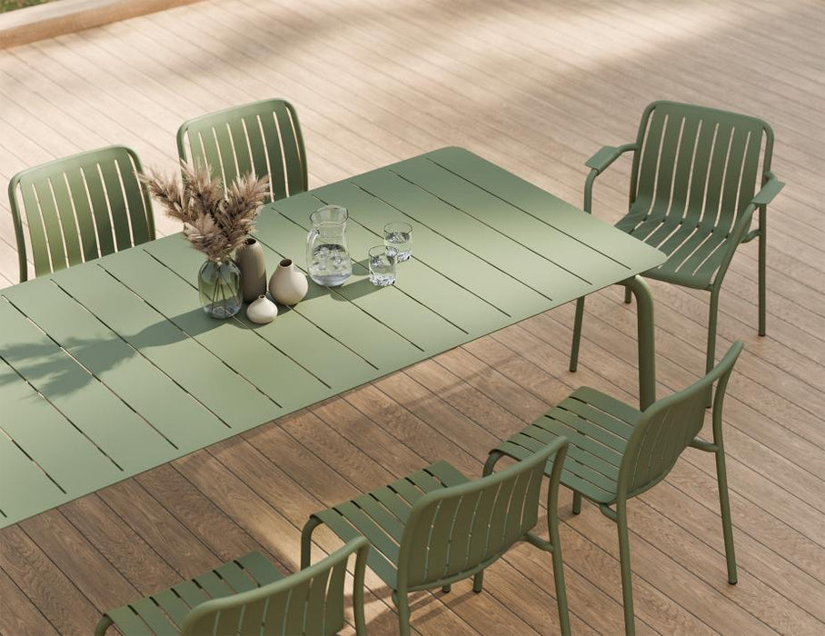 Roku Outdoor Dining Set - Matte Eucalyptus Green
