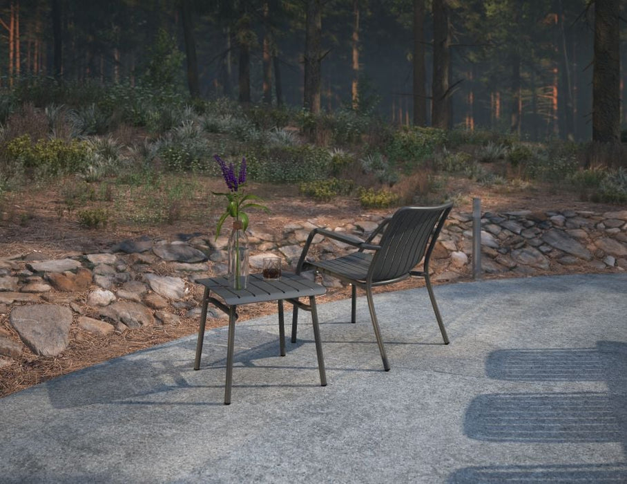 Roku Lounge Chair - Outdoor - Charcoal - Chair with Sandy Grey Cushion