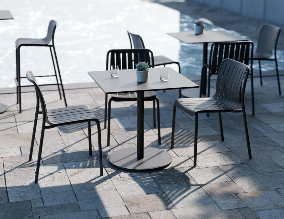 Roku Solara Compact Laminate Cafe Table - Outdoor - Charcoal - 60 Dia Top