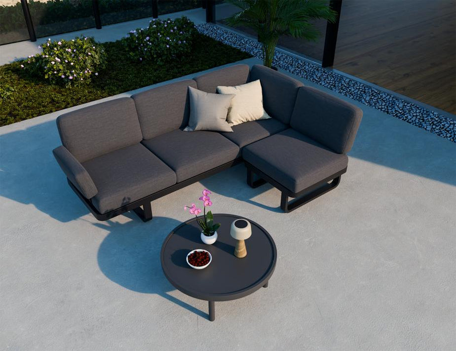 Delmar Config C - Outdoor - Charcoal - Granite Grey Cushions