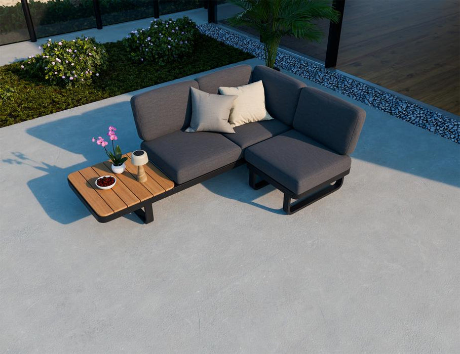 Delmar Config D - Outdoor - Charcoal - Granite Grey Cushions
