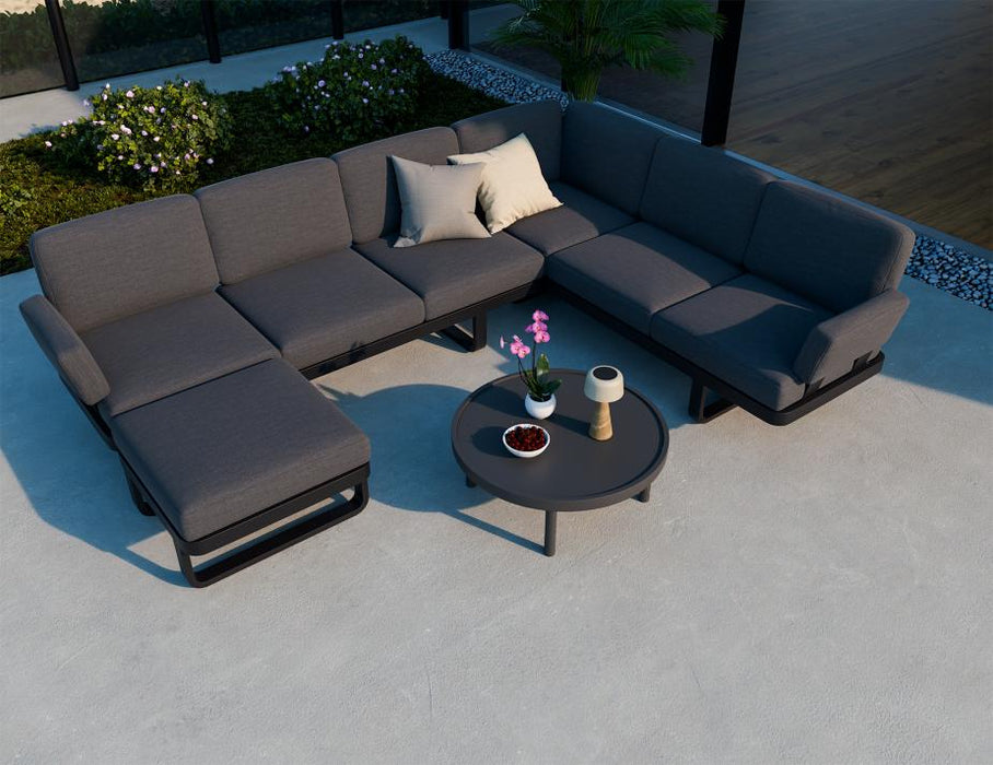 Delmar Config F - Outdoor - Charcoal - Granite Grey Cushions