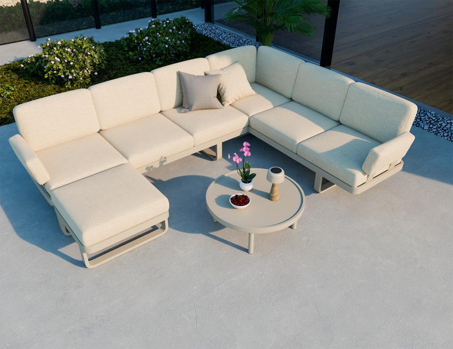 Delmar Config F - Outdoor - Latte - Husk Cushions